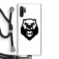 Angry Bear (white): Samsung Galaxy Note 10 Plus Transparant Hoesje met koord