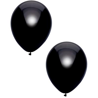 Feest ballonnen - metallic zwart - 10x stuks - 30 cm - verjaardag versiering