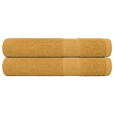 VidaXL Handdoeken 2 st 100x200 cm 360 g/m² 100% katoen goudkleurig