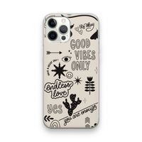 Good vibes: iPhone 12 Pro Transparant Hoesje