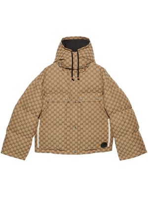 Gucci doudoune en toile GG à capuche - Tons neutres Gucci doudoune en toile GG à capuche - Tons neutres