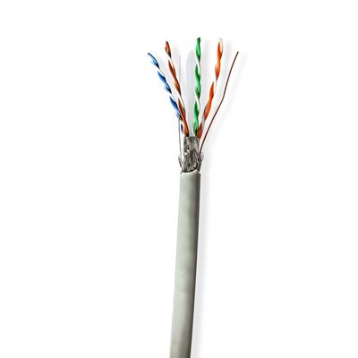 Nedis Netwerk Kabel Rol | CAT6 | Solid | S/FTP | CCA | 305.0 m | Binnenshuis | Rond | PVC | Grijs | Trekdoos - CCBG8524GY305S