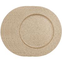 Diner/kerstdiner onderborden - 12x st - goud - glitter - kunststof - D33 x H1,6 cm- rond