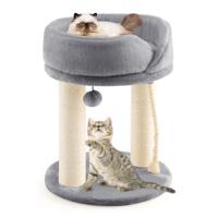 Krabpaal Klein 4-in-1 Kattenboom Katten Kattenmeubilair Klimboom Activiteitenboom Speelboom Grijs