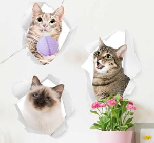 Muurstickers dieren kleine baby poesjes