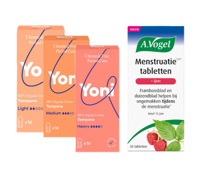 Menstruatie tabletten en Yoni Tampons Combi