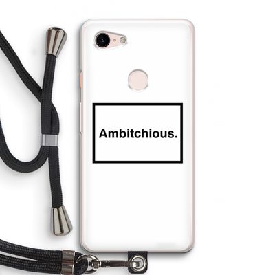 Ambitchious: Pixel 3 Transparant Hoesje met koord