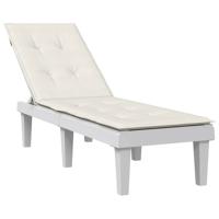 VidaXL Terrasstoelkussen (75+105) x 50 x 4 cm stof gemêleerd crèmekleurig