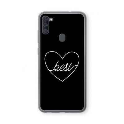 Best heart black: Samsung Galaxy A11 Transparant Hoesje