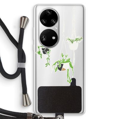 Hang In There: Huawei P50 Pro Transparant Hoesje met koord