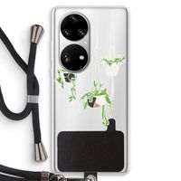 Hang In There: Huawei P50 Pro Transparant Hoesje met koord