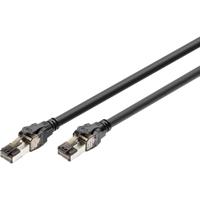 Digitus DK-1843-005 RJ45 Netwerkkabel, patchkabel CAT 8.1 S/FTP 0.5 m Zwart Kleurcodering, Afgeschermd, Meerdradig, Met anti-kniktule 1 stuk(s)
