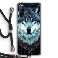 Darkness Wolf: Sony Sony Xperia 10 III Transparant Hoesje met koord