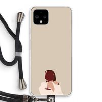 I drink wine: Pixel 4 Transparant Hoesje met koord