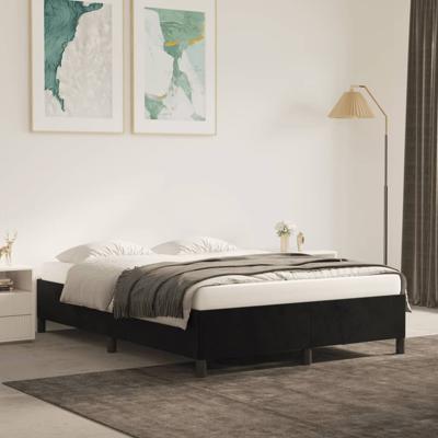 Bedframe zonder matras 140x190 cm fluweel zwart