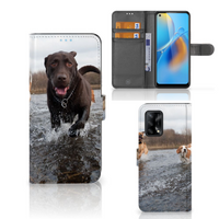 OPPO A74 4G Telefoonhoesje met Pasjes Honden Labrador - thumbnail