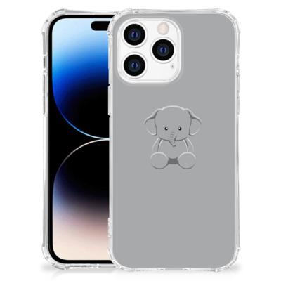 Apple iPhone 14 Pro Max Stevig | Bumper Hoesje | Grijs Baby Olifant Apple iPhone 14 Pro Max Stevig | Bumper Hoesje | Grijs Baby Olifant