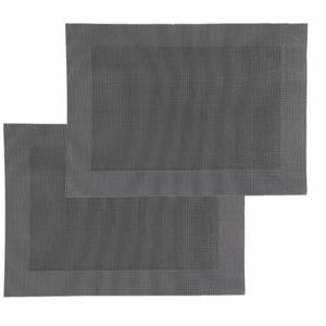 Secret de Gourmet diner placemat Texaline - Set van 8x stuks - zwart - 50 x 35 cm - Onderleggers