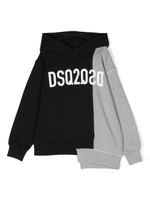 DSQUARED2 KIDS hoodie asymétrique à logo imprimé - Noir