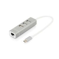 Hub USB Digitus Grijs Zilverkleurig Aluminium