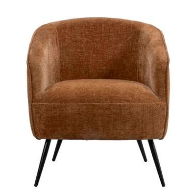 Fauteuil Carlton - stof - bruin - Leen Bakker