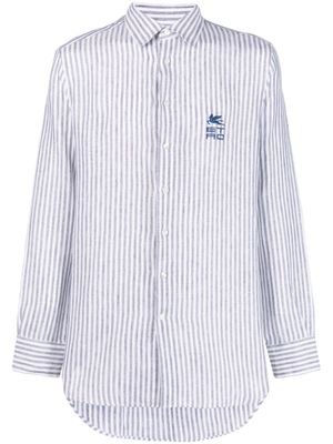 ETRO chemise en lin à rayures - Bleu
