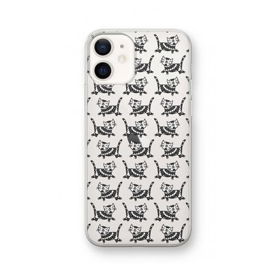 Zwarte poes: iPhone 12 Transparant Hoesje