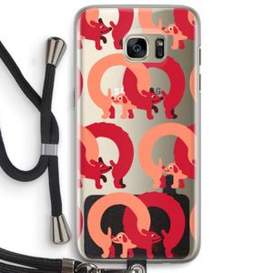 Dogs: Samsung Galaxy S7 Edge Transparant Hoesje met koord