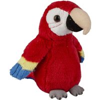 Pluche knuffel dieren rode macaw papegaai vogel van 15 cm - thumbnail