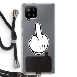 Middle finger white: Samsung Galaxy A42 5G Transparant Hoesje met koord