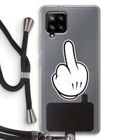 Middle finger white: Samsung Galaxy A42 5G Transparant Hoesje met koord