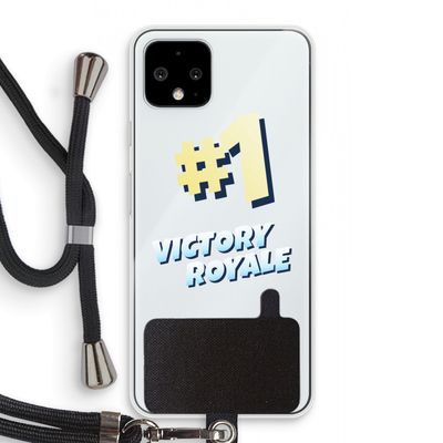 Victory Royale: Pixel 4 Transparant Hoesje met koord
