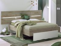 Bed PADEL 140x190 cm wit/endgrain eik - thumbnail