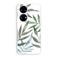 Tropical watercolor leaves: Huawei P50 Transparant Hoesje