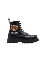 Moschino Kids bottines en cuir à imprimé Teddy Bear - Noir - thumbnail