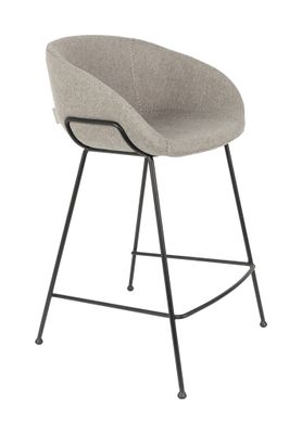 Zuiver Barstoel 'Feston' Stof, kleur Grijs (zithoogte 65cm)