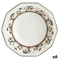 Diep bord Queen´s By Churchill Assam Gebloemd Keramisch Porslin Ø 20,5 cm (6 Stuks)