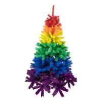 Kunst kerstboom - regenboog kleuren - H170 cm - kunststof - gekleurde kunstboom