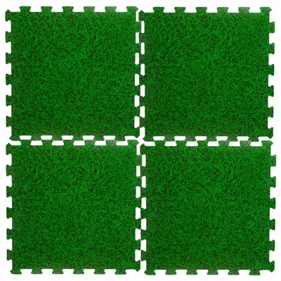 32x stuks foam puzzelmat zwembadtegels/fitnesstegels gras 50 x 50 cm