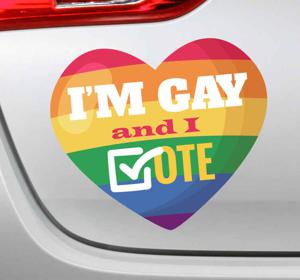 Autostickers Regenboog stemt homo