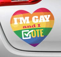 Autostickers Regenboog stemt homo - thumbnail