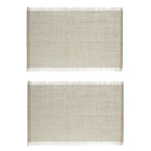 Set van 4x stuks placemats uni beige jute 45 x 30 cm - Placemats