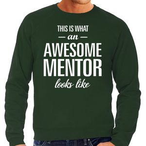 Awesome mentor / leermeester cadeau sweater groen heren