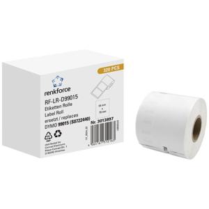 Renkforce Rol met etiketten Compatibel vervangt DYMO DYMO 99015 70 x 54 mm Papier Wit 320 stuk(s) Permanent hechtend Universele etiketten RF-6027794