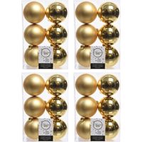 24x Kunststof kerstballen glanzend/mat goud 8 cm kerstboom versiering/decoratie goud   -