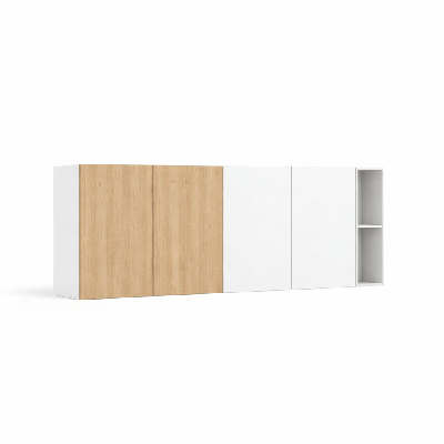 Horizontale kledingkast 4 deurs voor boven je opklapbed