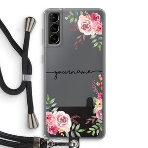 Rozen: Samsung Galaxy S21 Plus Transparant Hoesje met koord