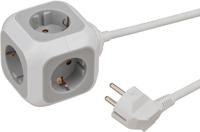 Brennenstuhl ALEA-Power socket kubus 4-voudig (met 1,4 m kabel en kinderbeveiliging) - 1150090