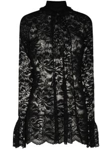 Rabanne blouse à fleurs - Noir