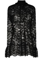 Rabanne blouse à fleurs - Noir